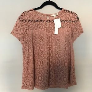 Pink Lace Babydoll Top